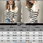 Pull à boutons rayés tricoté pour femmes-7