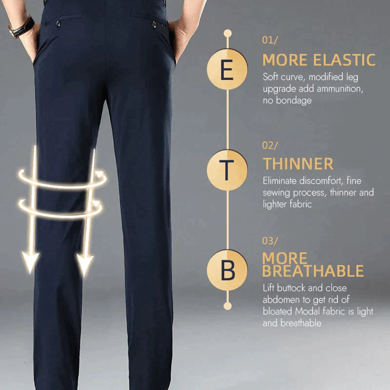 Pantalon classique pour hommes à bonne élasticité-6