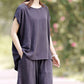 Ensemble de pantalons larges décontractés de couleur unie