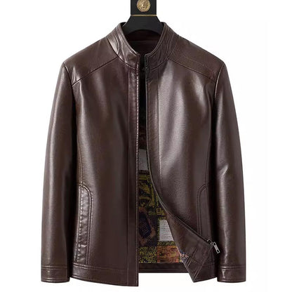 Manteau de veste en cuir à doublure chaude en peluche pour hommes - cadeau pour lui!