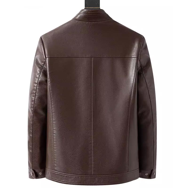 Manteau de veste en cuir à doublure chaude en peluche pour hommes - cadeau pour lui!