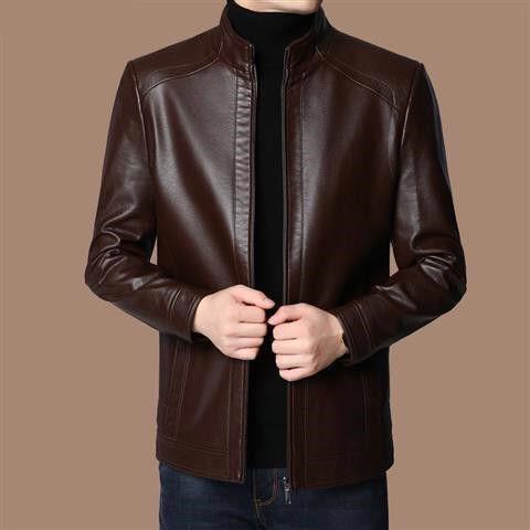 Manteau de veste en cuir à doublure chaude en peluche pour hommes - cadeau pour lui!