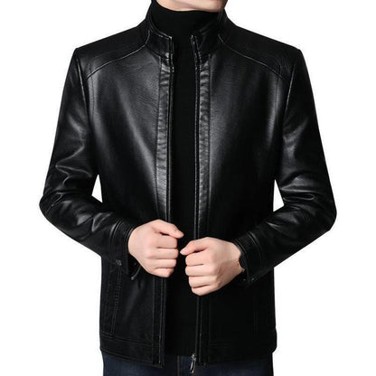 Manteau de veste en cuir à doublure chaude en peluche pour hommes - cadeau pour lui!