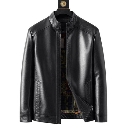 Manteau de veste en cuir à doublure chaude en peluche pour hommes - cadeau pour lui!