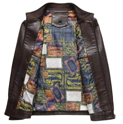 Manteau de veste en cuir à doublure chaude en peluche pour hommes - cadeau pour lui!