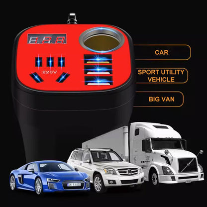 Convertisseur inverseur de type tasse monté sur voiture Chargeur QC ✨