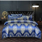 Ensemble de quatre pièces satin jacquard de luxe européen🔥Livraison gratuite