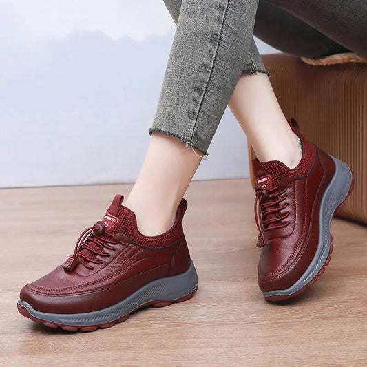 Chaussures Casual Épaisses pour Femme d'Automne et d'Hiver avec Semelles Souples et Antidérapantes