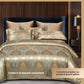 Ensemble de quatre pièces satin jacquard de luxe européen🔥Livraison gratuite